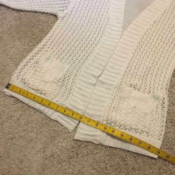 Dex Crochet Knit Pocketed Half Sleeve Open Cardigan - Picture 12 of 14